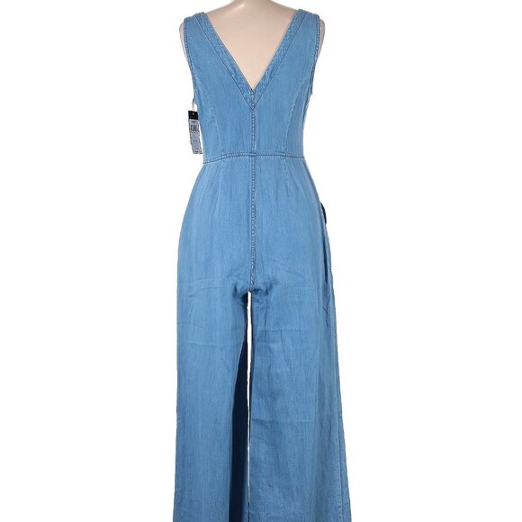 NWT BCBGMAXAZRIA light weight dressy denim jumpsuit, Small - Picture 3 of 4